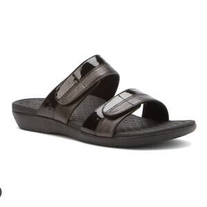 Vionic Shore Double Strap Slide Sandals Comfort Black 8